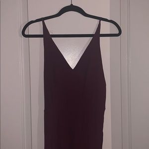 Burgundy Open Back Jumpsuit